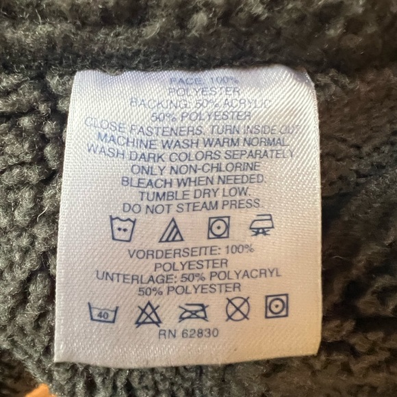 Lands End Womens Coat Jacket Olive Faux Suede Sherpa Lined Size Medium - Picture 3 of 8